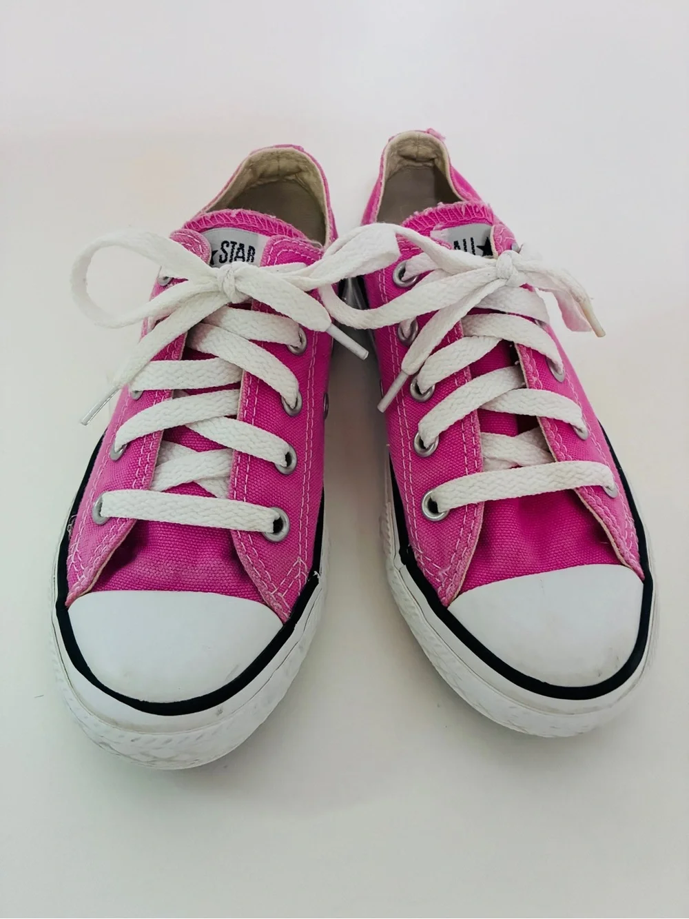 Kids Hot Pink Converse Canvas Lace-Up Sneakers